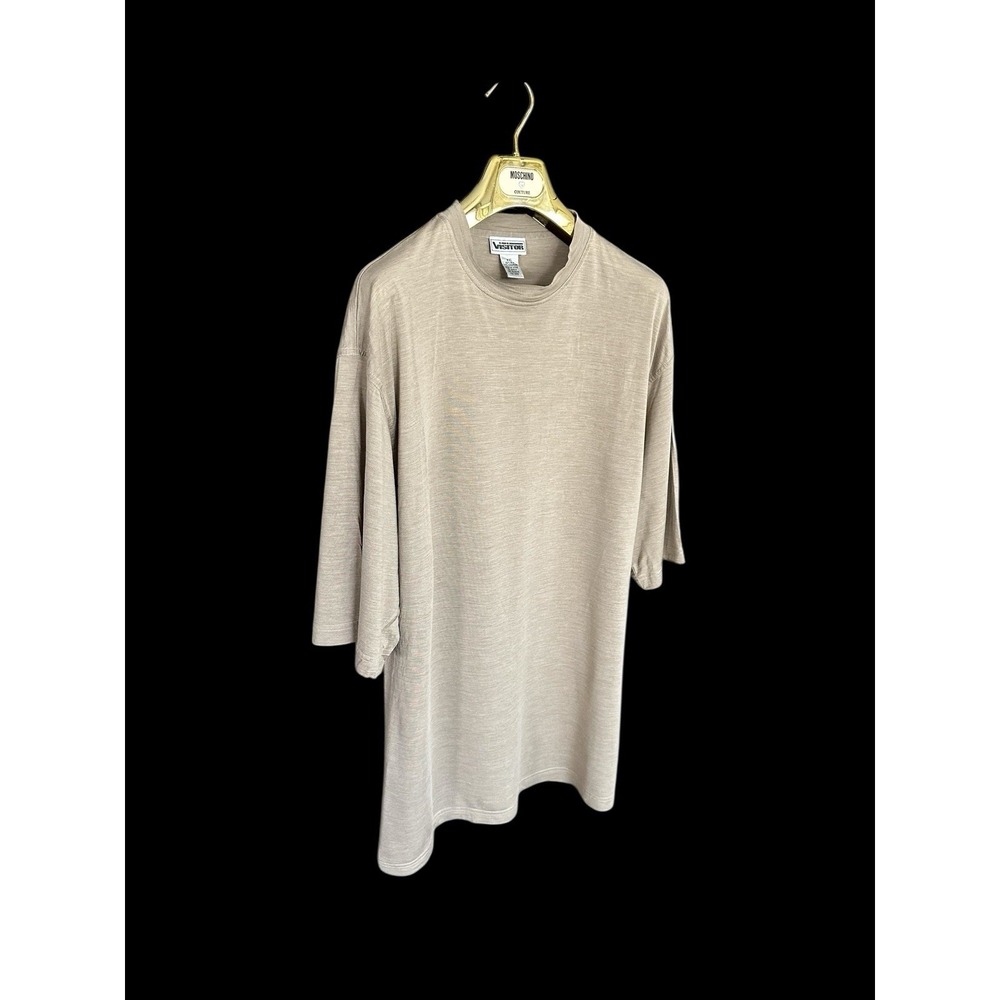 80's Vintage Visitor Silk Cashmere Tshirt Sz XXL Beige Tan Single‎ Stitch